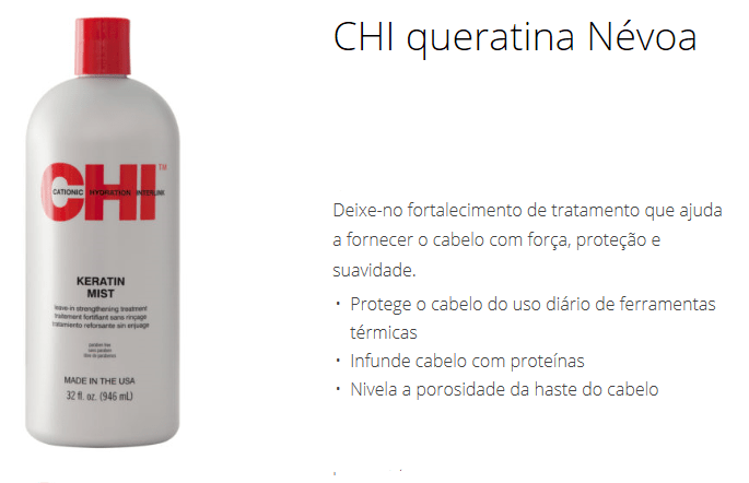 CHI KERATIN MIST promete fortalecer e proteger os cabelos