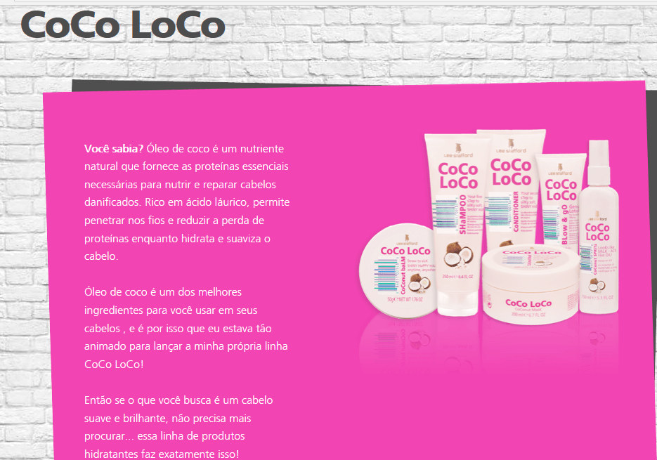 Benefícios do óleo de coco para o cabelo Coco Loco Lee Stafford