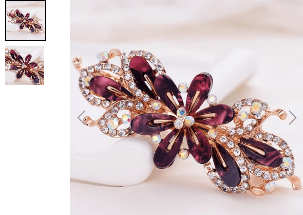 presilha de cabelo flor e strass