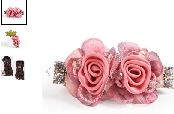 presilha de cabelo rosas