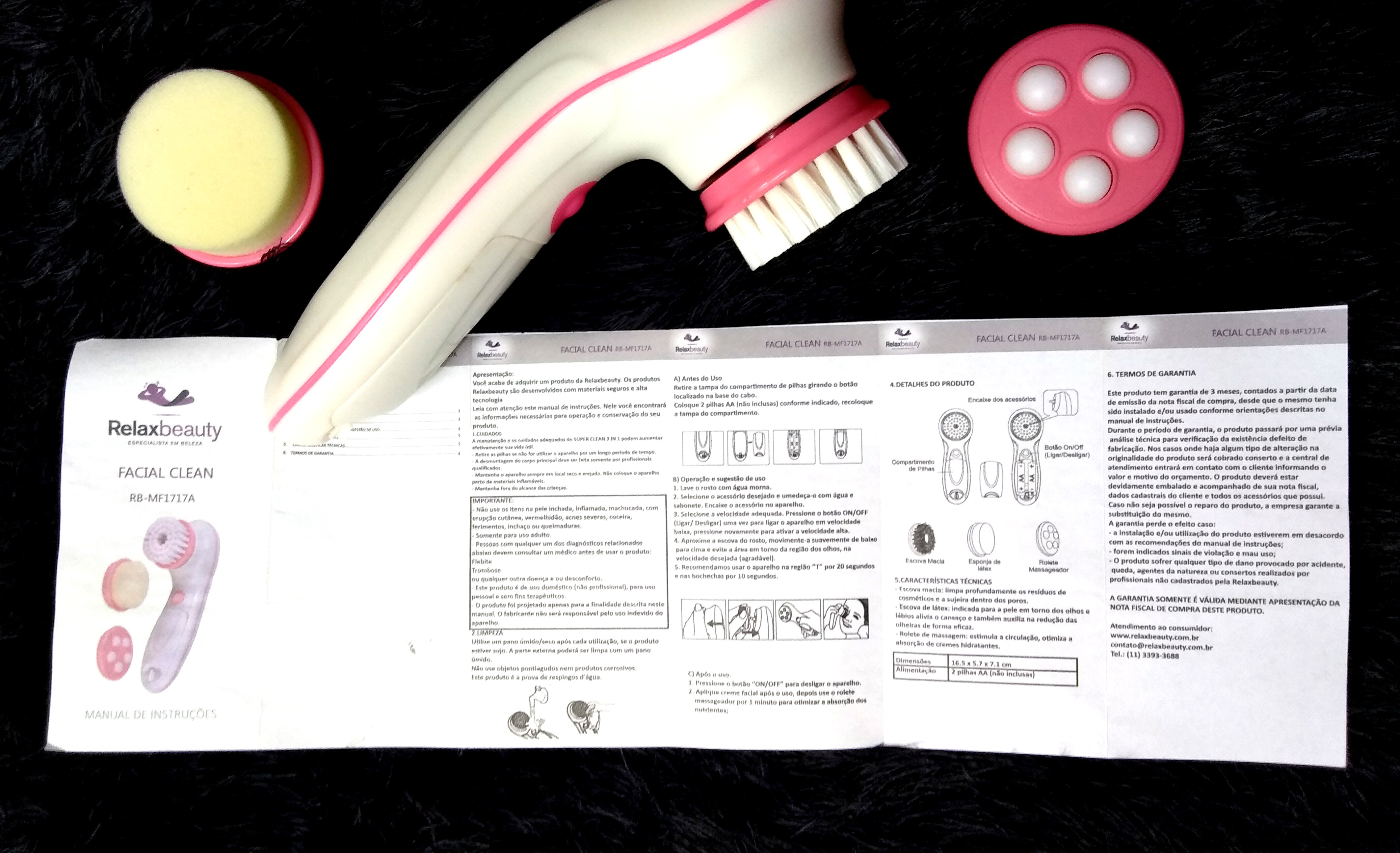 instruçoes da facial clean escova elétrica para limpeza de pele