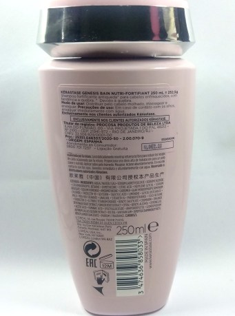 Shampoo Genesis Bain Nutri-Fortifiant: especificações