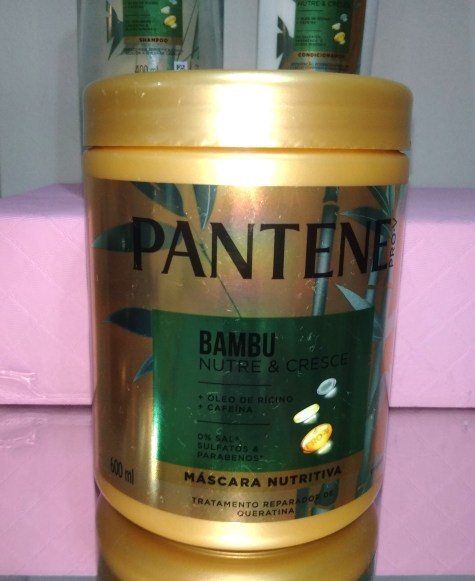 Máscara Pantene Bambu Nutre e Cresce em embalagem de 600ml