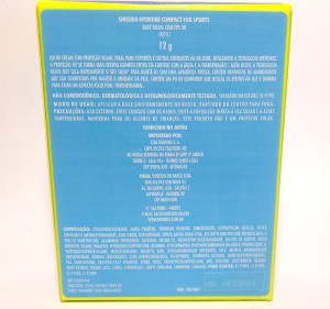 Shiseido Hydro BB Compact for sports: especificações