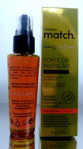 Óleo Match Fonte de Nutrição em embalagem de 50ml