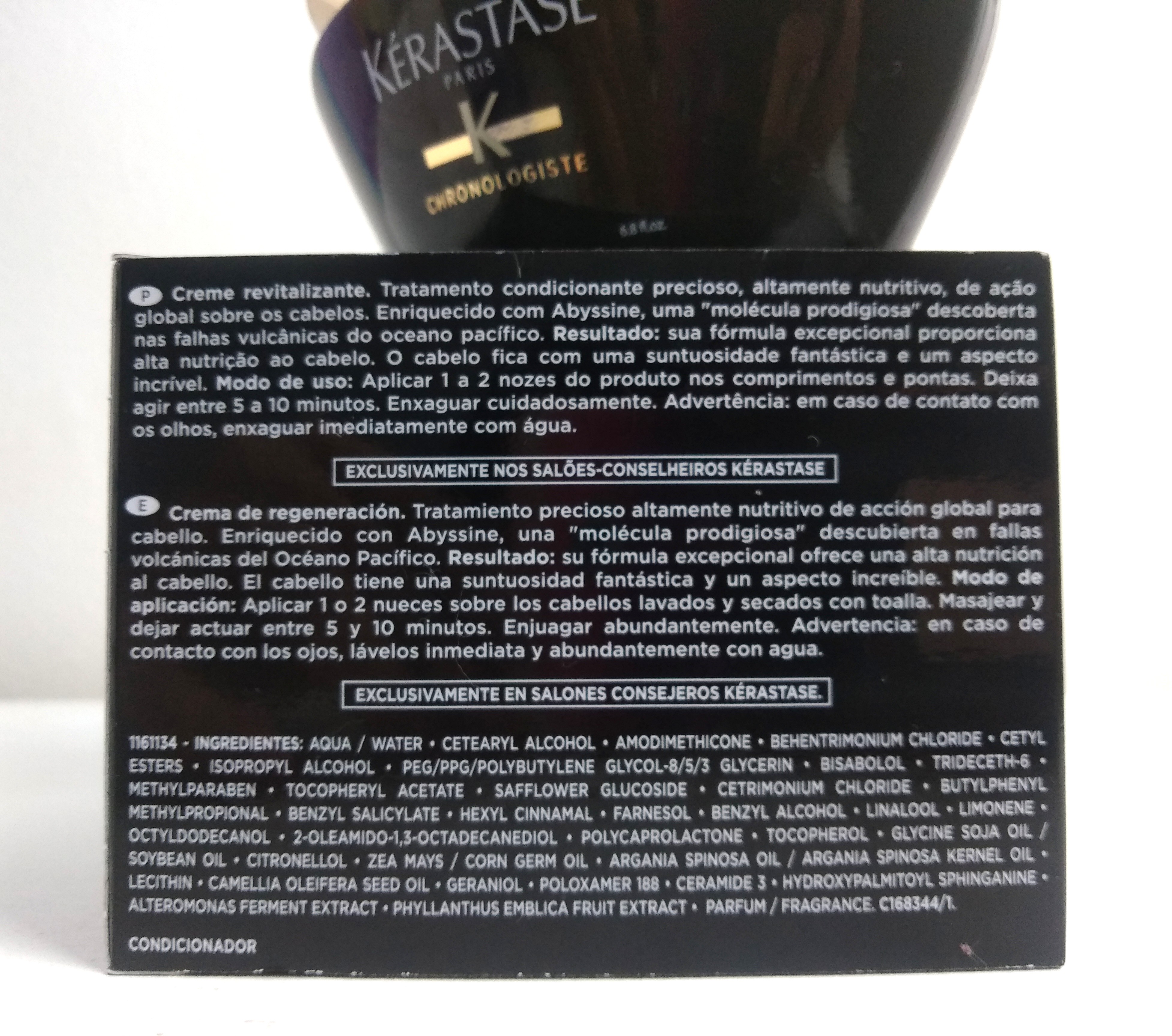 Máscara Chronologiste: especificações