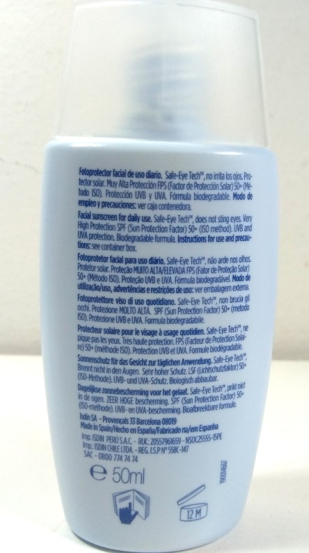 Isdin Fusion Water: verso