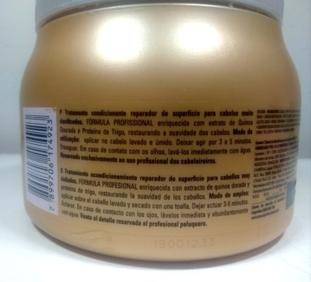 Máscara Absolut Repair Gold Quinoa +Protein: especificações