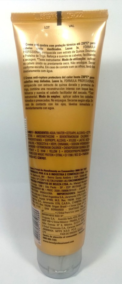 Leave-in Absolut Repair Gold Quinoa + Protein: especificações