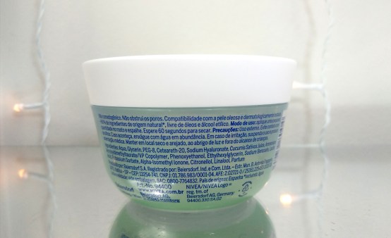 Hidratante em gel Nivea: especificações