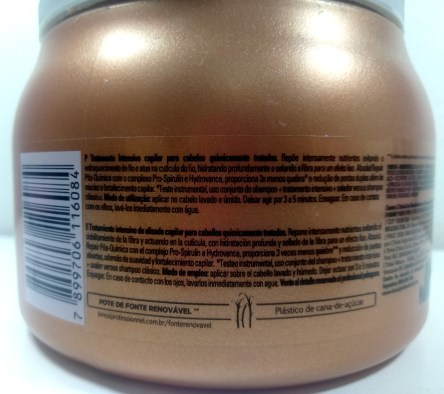 Máscara Absolut Repair Pós-Química: especificações