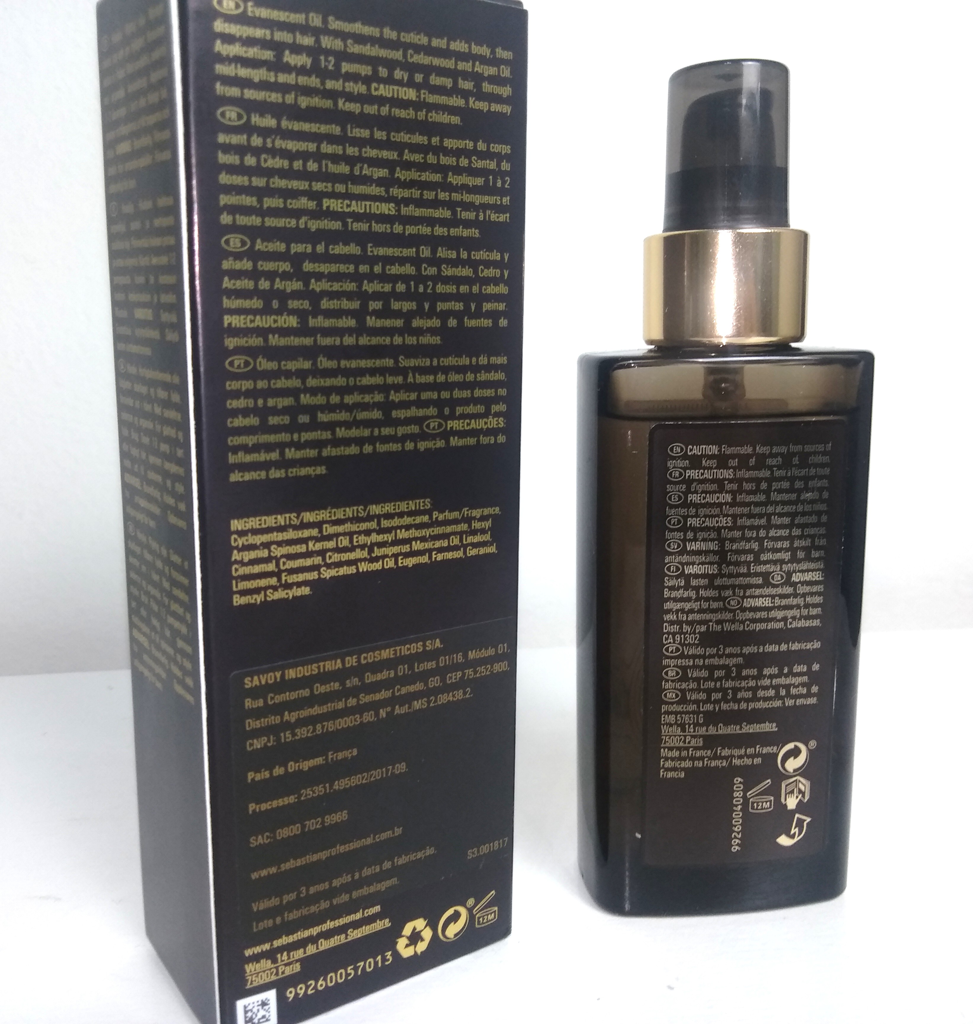 Óleo Dark Oil Sebastian: especificações