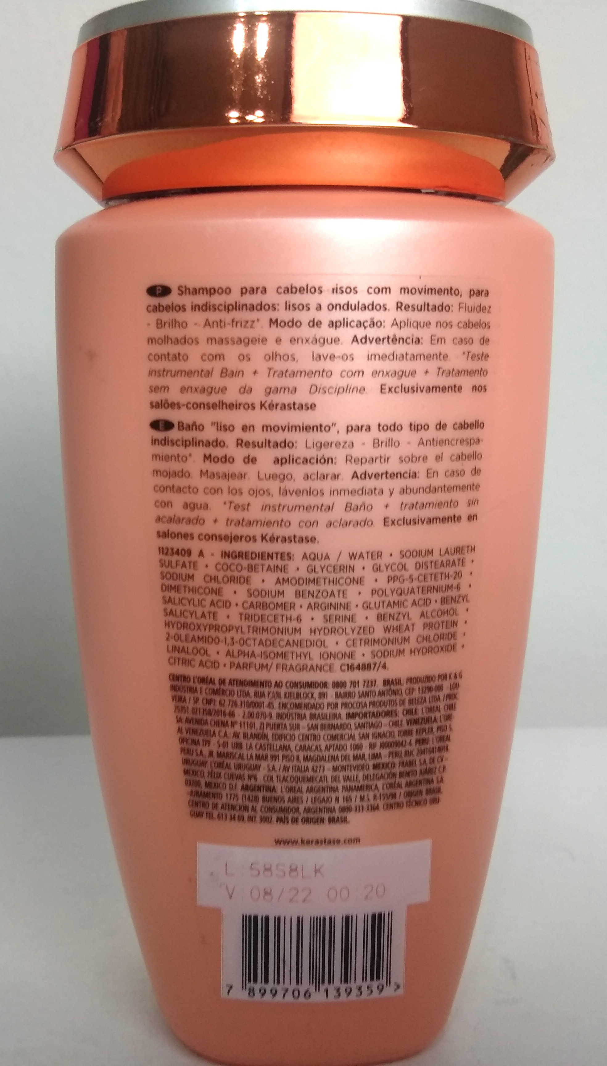 Shampoo Bain Fluidealiste: especificações