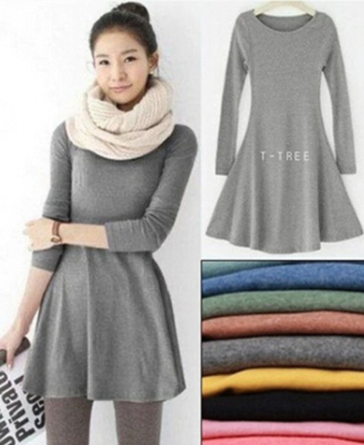 vestido algodao outono inverno aliexpress