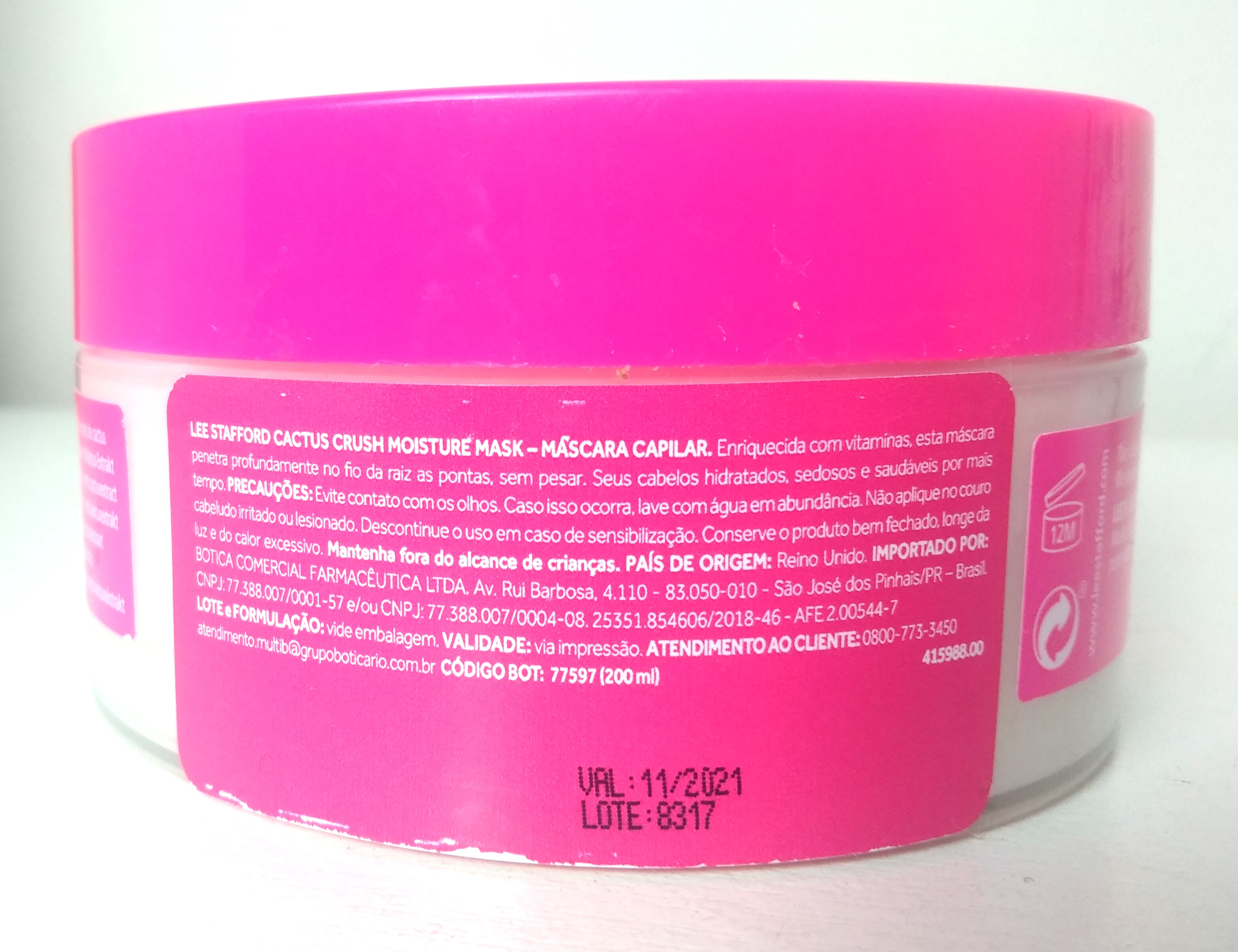 Máscara Cactus Crush: especificações em português