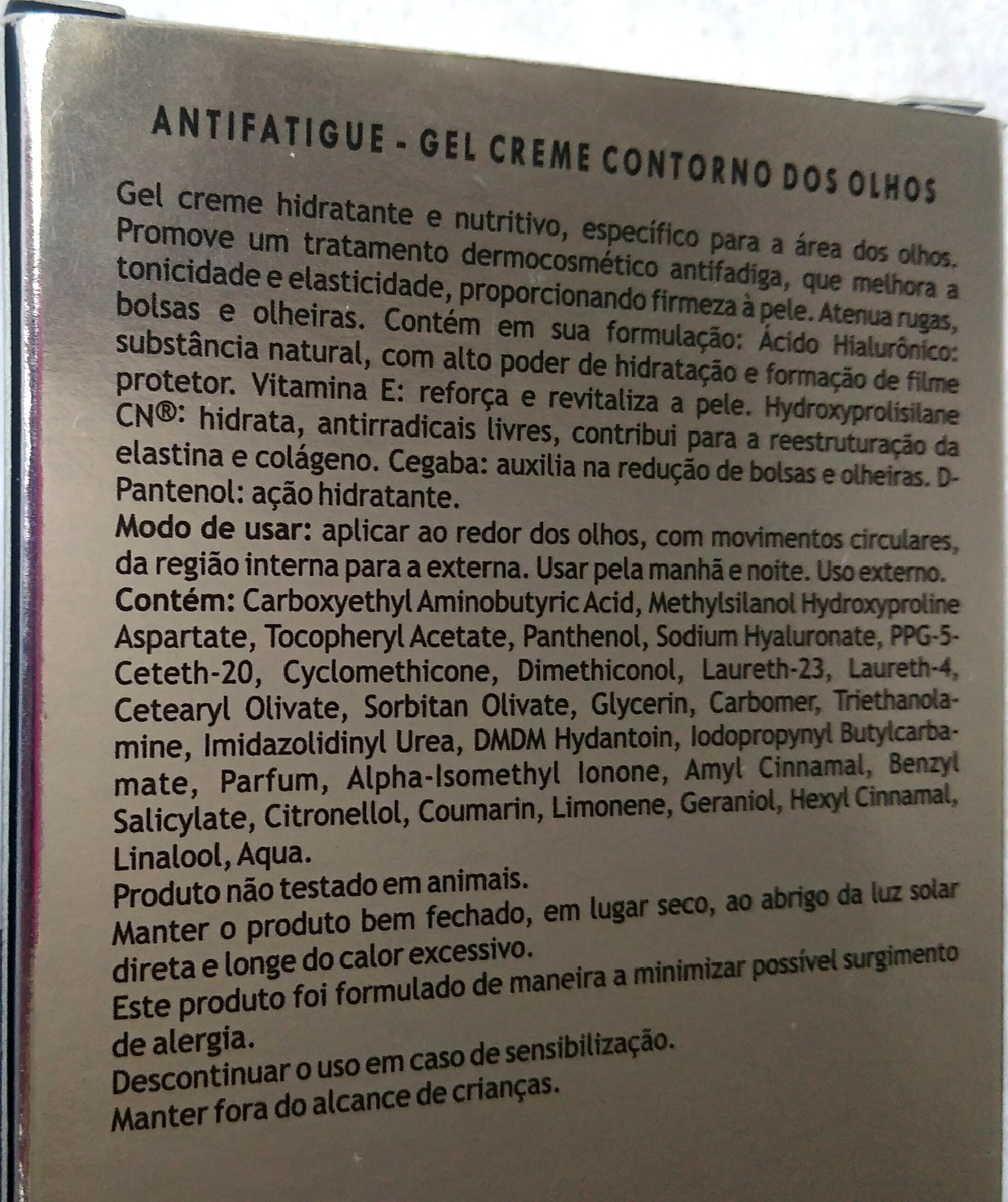 Antifatique da Payot informaçoes e ingredientes