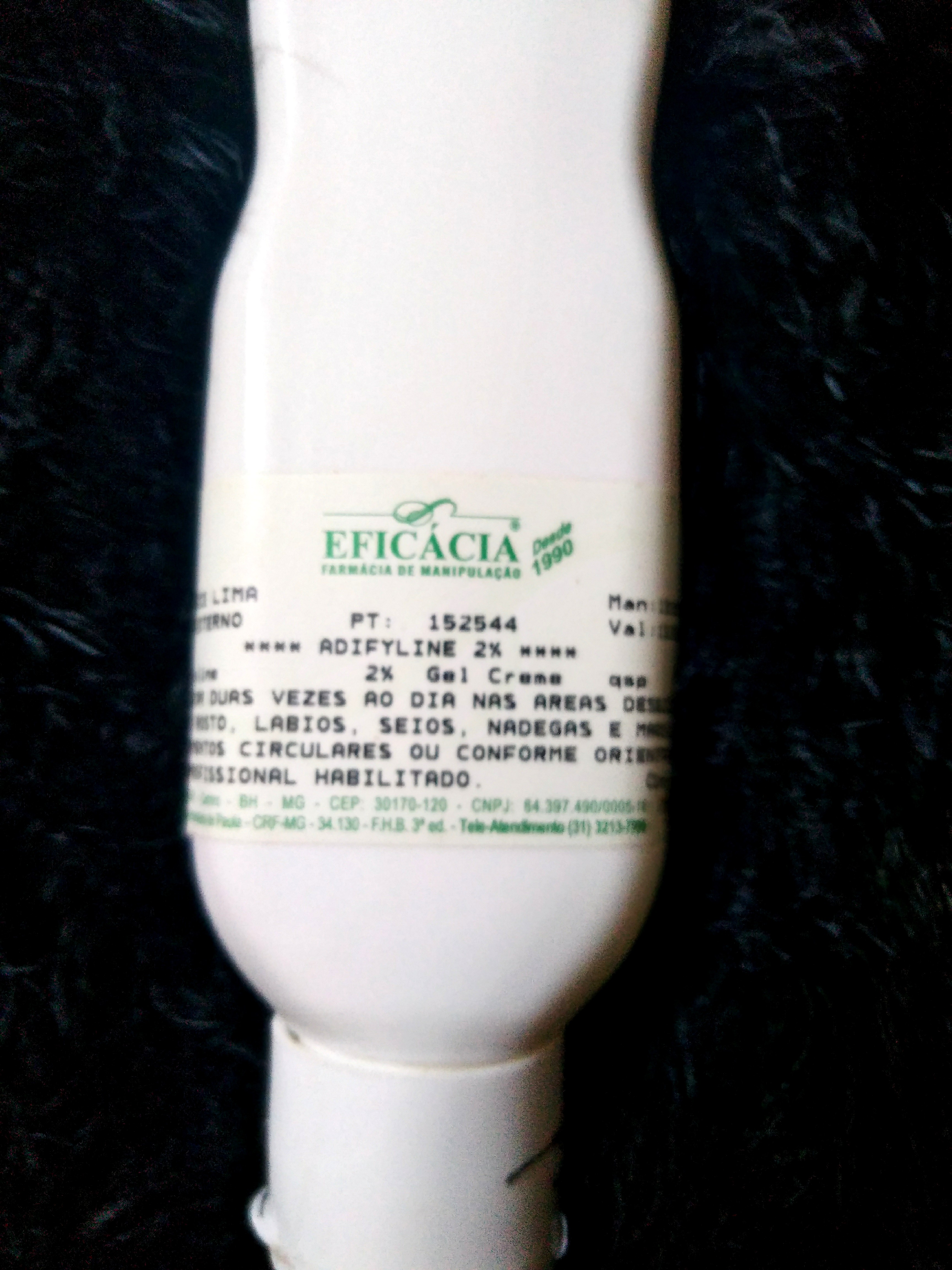 Creme Adifyline 2% manipulado em embalagem de 50g.