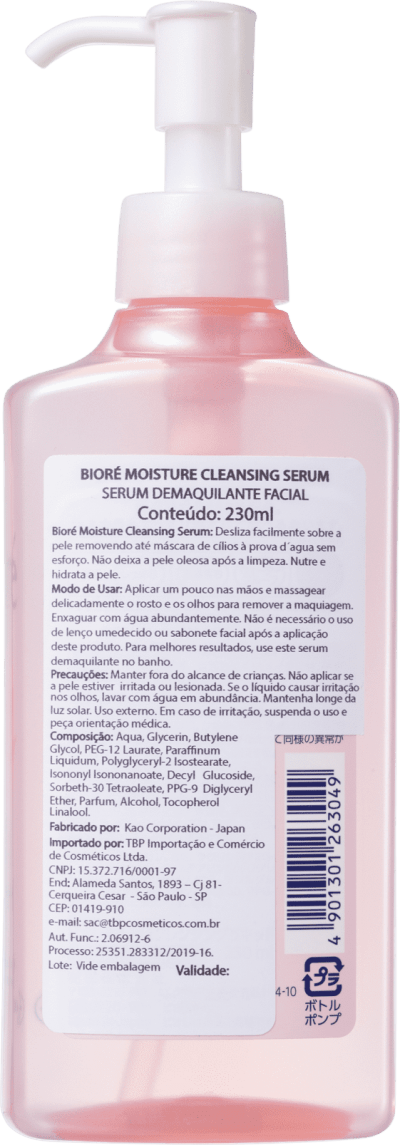 Serum Make Up Remover Bioré: especificações