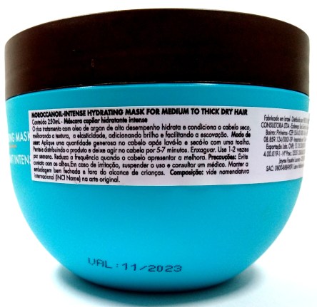 Máscara de hidratação intensiva Moroccanoil: especificações