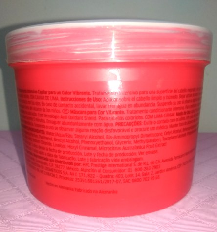 Máscara Color Brilliance: especificações