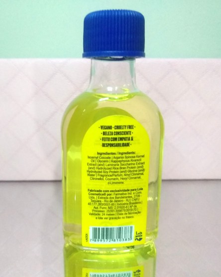 Óleo Argan Oil Lola: composição