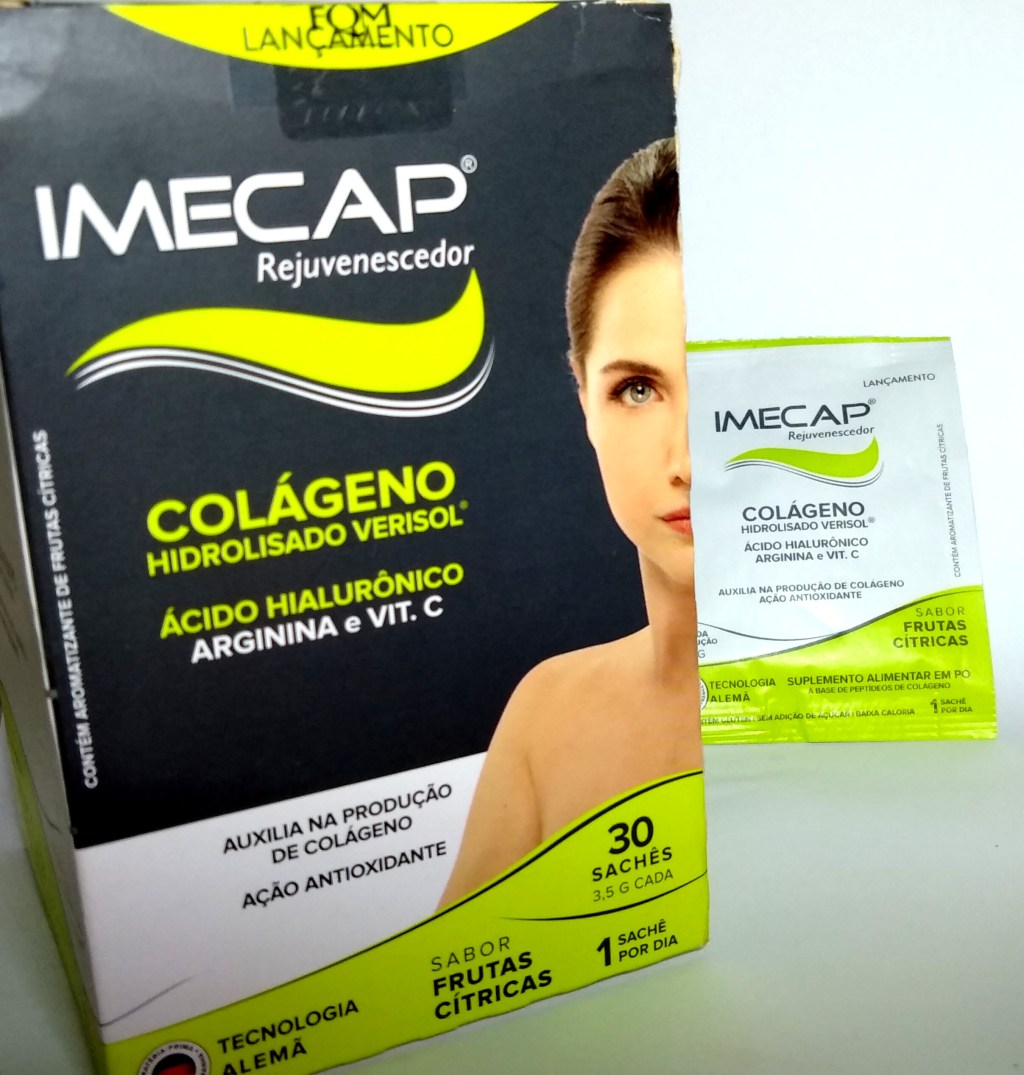 O Imecap Rejuvenescedor Colágeno +Ácido Hialurônico vem com 30 sachês